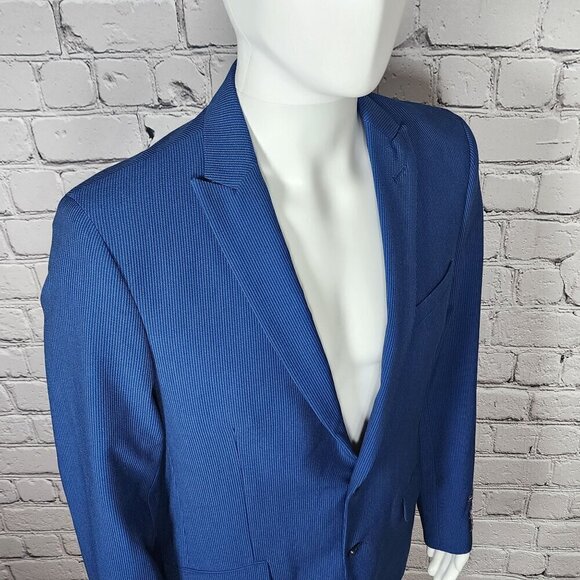 Savile Row Brixton Navy Blue Two Button Peak Lapel Jacket, Men's 40L NWT - Picture 4 of 16